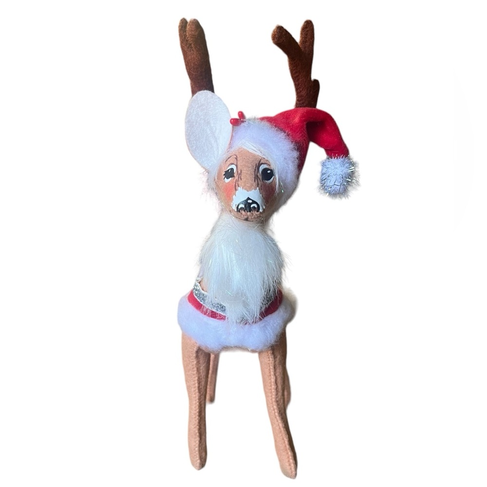 ANNALEE 2013 Silver Sparkle Reindeer 10” Doll Figure Decor Christmas Holidays